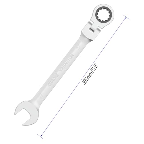 27mm Flex-Head Ratcheting Combination Wrench, 27mm Metric - size: 27mm