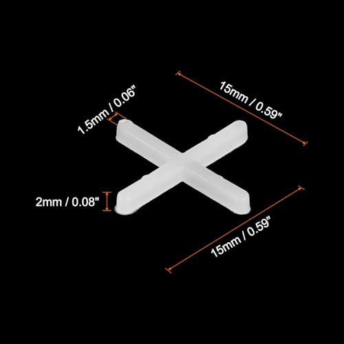 uxcell 1600Pcs Tile Spacers, 1.5mm 1/16" Cross Shape Wall Floor Tile Spacer Tiling Tools for Ceramic Tile Installation, White - size: 1.5mm