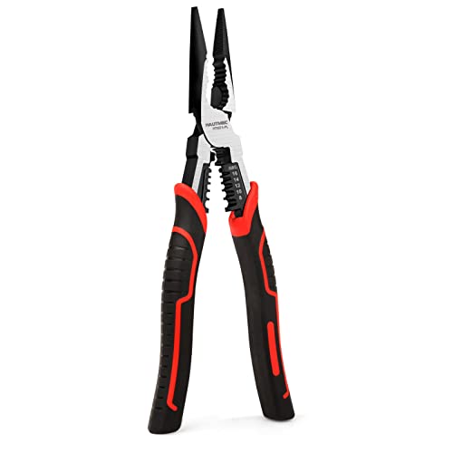 HAUTMEC 9" Needle Nose Pliers High Leverage Combination Pliers 4 in 1 Multifunctional Heavy Duty Long Nose Pliers HT0274-PL - color: 9" Needle Nose Pliers
