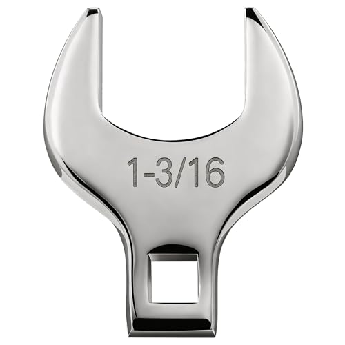 1/2'' Full Polish Drive Jumbo Crowfoot Wrench, Open End Wrench, SAE, 1-3/16'', CR-V Steel, Tools for Mechanics Maintenance or Repairs, Access Fasteners in Tight Spaces Work Hard-To-Reach Areas - size: SAE-1-3/16''