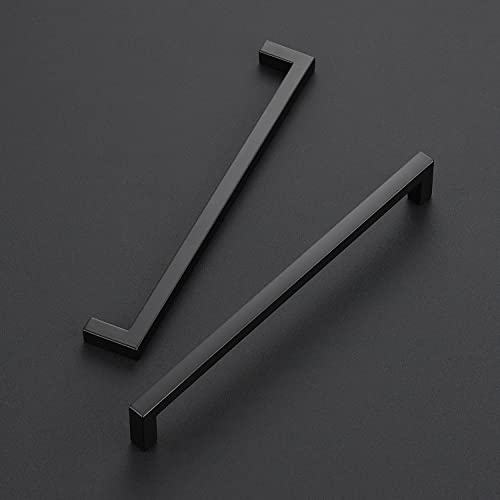 Ravinte Matte Black Cabinet Handles Solid Cabinet Pulls 7-1/2 Inch 10 Pack - color: Black, size: Flat Black 7-1/2'' Hole Center