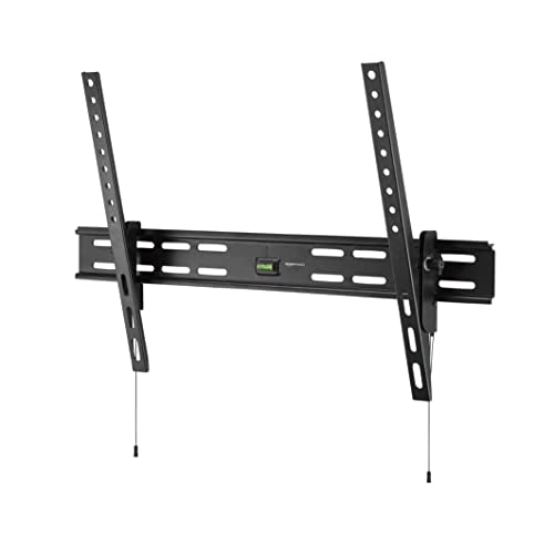 Amazon Basics Heavy-Duty Tilting TV Wall Mount with Mounting Hardware, Bubble Level and Template for 37" to 80" TVs up to 120 lbs, Black - style: Tilting