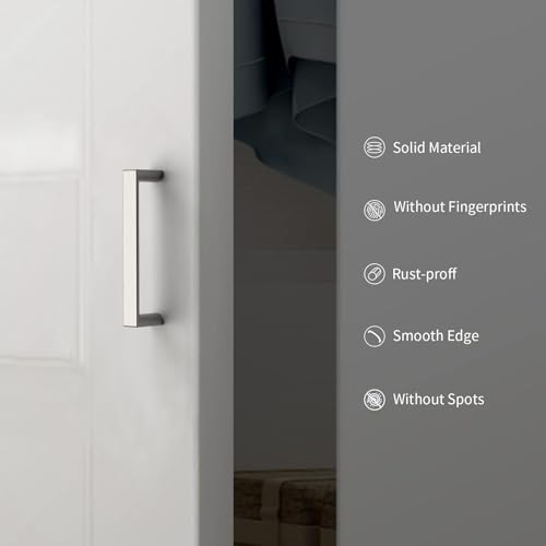 10 Pack 3 Inch Brushed Nickel Cabinet Pulls, Kitchen Hardware - color: Brushed Satin Nickel, size: 3"/76MM Hole Center, style: 10 Pack
