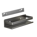 Stainless Steel Wall Mounted Floating Shelves, Drill-Free Adhesive or Screw In, Rustproof Bathroom Organizer & Kitchen Spice Storage Rack, Detachable Metal Display Shelf for Living Room, Gray