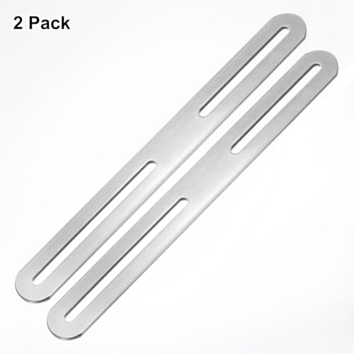 M METERXITY 2-Pack Flat Mending Plate Support 8.27x0.94in, Silver - color: Silver, size: 210 x 24mm