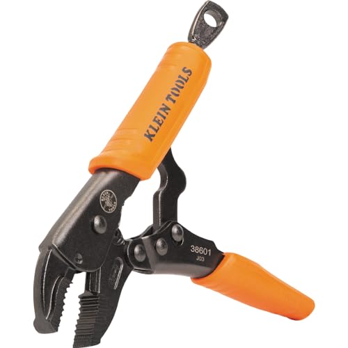 Klein Tools 38601 Curved Jaw Locking Pliers with Quick Release Handles, Intuitive Thumb Knob, High Torque, Mole Grips for Clamping and Gripping, 7-Inch - size: 7-Inch