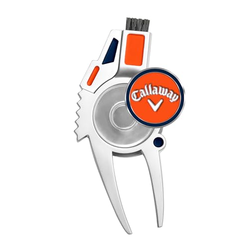 Callaway 4-in-1 Golf Divot Repair Tool - color: Orange/Navy