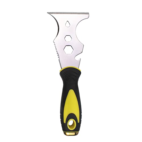 Multi-Painter's Stainless Steel Tool Spealloy Paint Scraper, Taping knife,3 in. Putty knife 15-in-1 Paint Scraper Hammer Head Soft Grip Handle Fixed Multi-Tool for Wood, Wallpaper Grout - size: 3"