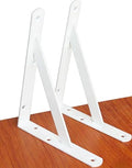 2 Pack L10 x H 8" White Heavy Duty Shelf Brackets with Screws Metal Shelf Brackets Shelf Support Angle Brackets for Shelves L Brackets Heavy Duty Floating Shelf - size: 10''x8'', style: 2 Pack-White
