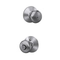 Schlage F40 PLY 626 Plymouth Door Knob, Bed & Bath Privacy Lock, Satin Chrome - color: Satin Chrome, size: Standard