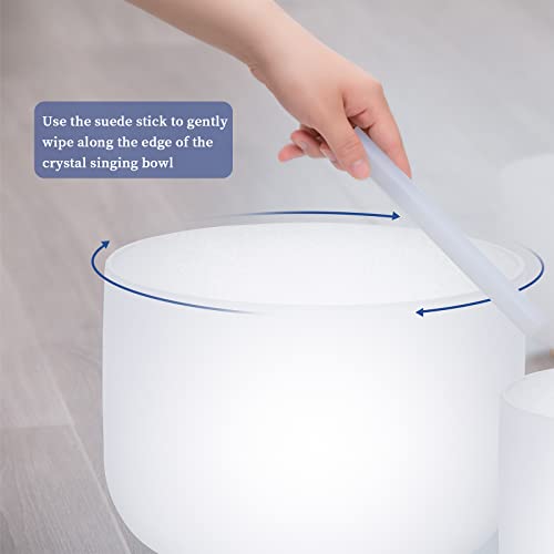 SOLSHINE 6-12 Inch Crystal Singing Bowl Set of 7 For Sound Healing With 2pcs Free Heave Duty Carring Case Crystal Mallet And O-ring Sound Repairer - color: 7Pcs White, size: 6-12 inches