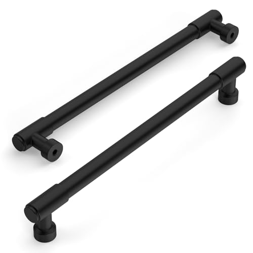Amerdeco 10 Pack Matte Black Cabinet Pulls 7.5 Inch(192mm) Hole Center Drawer Pulls Cabinet Hardware Kitchen Cabinet Handles for Bathroom ZH0075 - color: Matte Black, size: 7.5"/192MM Hole Center