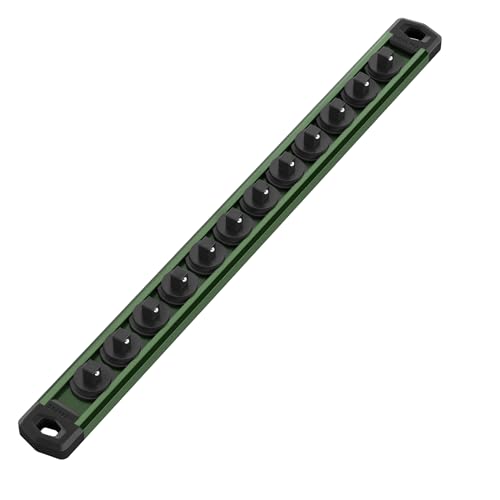 WORKPRO Magnetic Socket Organizer, Heavy Duty 1/4-Inch Drive Socket Rail - color: Green, size: 1/4" DR