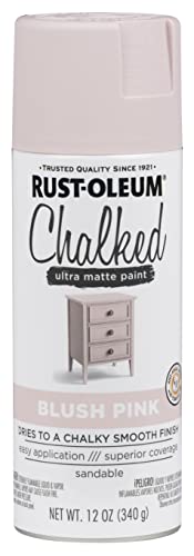 Rust-Oleum Chalked All-in-One Ultra Matte Blush Pink Spray Paint - color: Blush Pink, size: 12 Ounce (Pack of 6)