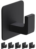 GWAAZXGZ Square Self Adhesive Towel Hooks - 6 Pack Matte Black Metal Hooks - color: Black, size: 6 Pack
