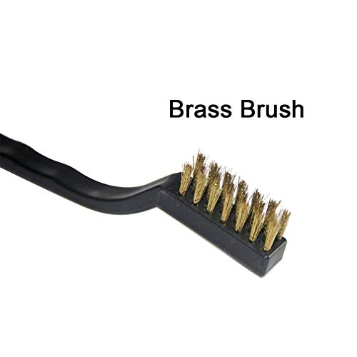 YiwerDer 9PCS MINI Brass Brushes Set, Curved Handle Scratch Wire Toothbrush, Cleaning Welding Slag and Rust - style: 9Pcs Mini Brass Brushes