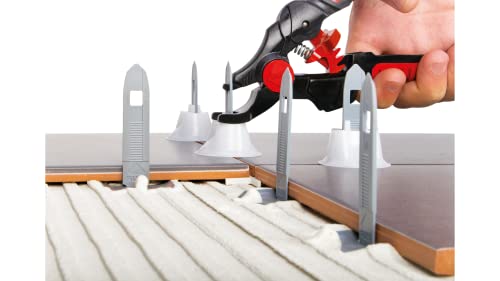 RUBI Tile Level Quick Set Leveling System, Model 2941, Ideal for Laying Large-Format Tiles, Compatible with Tiles 3-16 mm Thick, Set of 100 Strips + 100 Caps