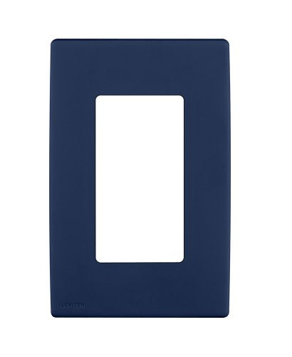 Leviton REWP1-RN Renu One-Gang Screwless Snap-On Wallplate, Rich Navy - color: Rich Navy, size: 1 Gang