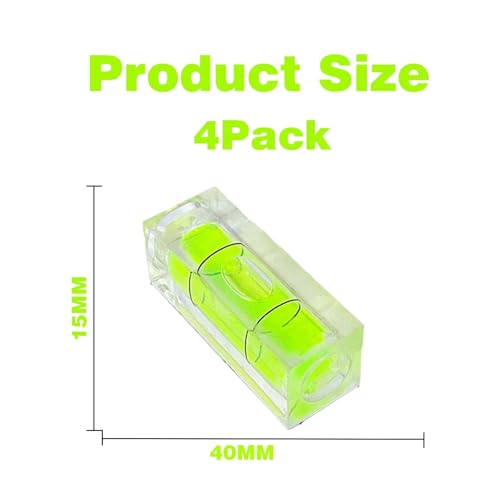 4PCS Small Bubble Level 15x15x40mm(0.59x0.59x1.57in) Small Leveler Tool - size: 4pcs 15x15x40mm (Non-Magnetic)