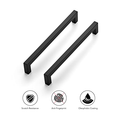 Ravinte Matte Black Cabinet Handles Square Pulls 8 Inch 3 Pack - size: 8-1/2 Inch (8 Inch Hole Center)