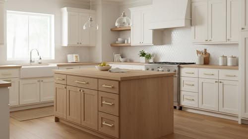 Alzassbg Brushed Gold Cabinet Pulls and Handles 10 Pack, AL3061MGP - color: Brushed Gold, size: 3-3/4" Hole Center