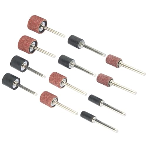 Yakamoz 132Pcs Aluminum Oxide Sanding Drums Kit, 80/120/180 Grit Sanding Sleeves with 3mm Shank Drum Mandrels, 1/4'' 3/8'' 1/2'' Drum Sander Bits Tool Accessories for Dremel Rotary Tools