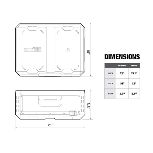 ToughBuilt StackTech 1 Drawer Tool Box, Stackable Organizer, 50 lb Capacity - size: 1 Drawer