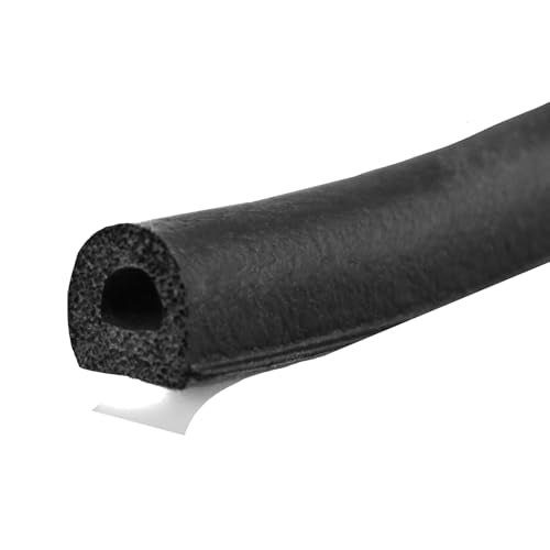 MD Building Rubber Auto & Marine Weatherseal, Black, 17ft | EPDM Rubber Material, Peel-and-Stick Backing, Cut-to-Length Strip, Seals Drafts Moisture Dust Insects - size: 17 Ft.