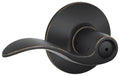 SCHLAGE Accent Bed/Bath Privacy Door Handle with Lock, Aged Bronze - color: Aged Bronze, size: 1 Pack