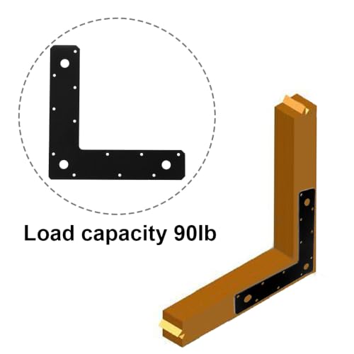 4 Pack Flat Corner Brace,L Shaped Mending Plate,9"x9" - size: 9" x 2-1/8"
