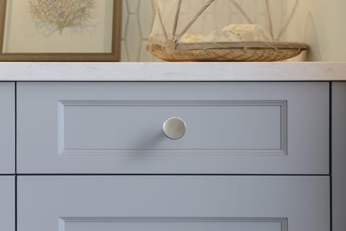 Goo-Ki 6 Pack Brushed Satin Nickel Cabinet Knobs Zinc Alloy Kitchen Hardware - Brushed Nickel Drawer Knobs Single Hole/Screw Cabinet Pulls Solid Dresser Handles - color: Brushed Satin Nickel, size: 1.2 Inches