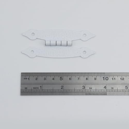 T Tulead White H Shape Cabinet Hinges Iron Furniture Flat Hinges 3.5"×1.46" Decorative Small Hinge Pack of 20 with Screws - color: White-20pcs