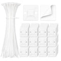 Zip Tie Mounts - SeuYeugX 100 PCS Cable Self Adhesive Mounts Set for Wire Management with Stick Pads Anchors Clips Squares Holders (White) - color: 100pack White