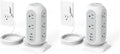 TESSAN Tower Power Strip Flat Plug with 1050J Surge Protection, 6 Ft, Grey (Pack of 2) - color: White, size: 6 Feet (Pack of 2)