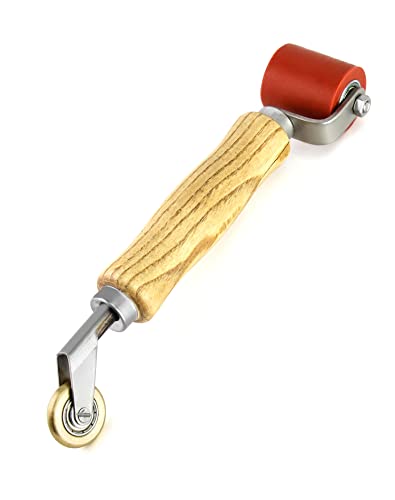QWORK Seam Roller, 40mm Silicone Seam Roller with 6mm Brass Detail Penny Roller, Smoothing Seam Roller Tool for PVC/TPO/EPDM Single Ply Roofing Tape - color: 1 Pc