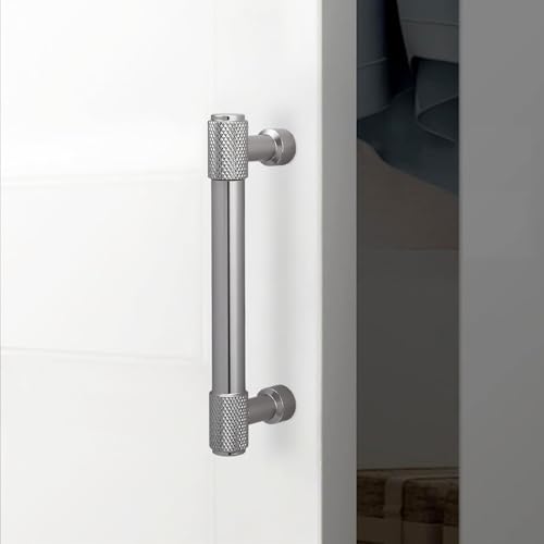 10 Pack 3-3/4 Inch(96mm) Brushed Satin Nickel Kitchen Cabinet Handles Knurled Cabinet Pulls Sliver Drawer Pulls Cabinet Hardware Kitchen Handles Drawer Pulls Dresser Handles - color: Brushed Satin Nickel, size: 3-3/4" Hole Center