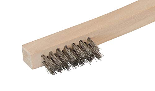 Steelman Stainless Steel 1200-Bristle Count Wire Brush for Mechanics and Painters, Removes Rust and Paint from Metals, Wood Handle, 5 Pack - style: 1200 Bristle Count Wire Brush-5 pack