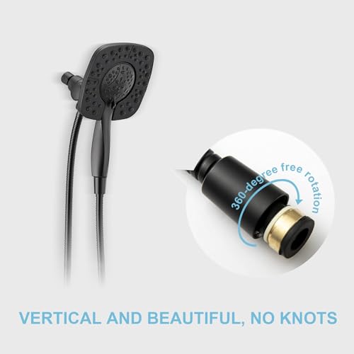 OFFO Shower Hose, Kink Free Stainless Steel Shower Hose Attachment Electroplating Handheld Shower Head Hose Flex Hoses Extension with Brass Insert & Nut for Pet Bathing Cleaning 80 in, Matte Black - color: Matte Black, size: 80 in
