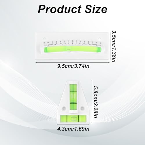 Penitue 4pcs RV Level Bubble, Rectangular and T-Type Camper Trailer Small Level Gauge Kit Stick-On or Screw Mount Mini Levelers for RV Camper Truck Travel Trailer Motorhome Tripod Leveling System