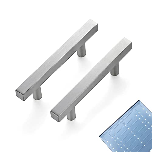 Ravinte Square Cabinet Handles, 15 Pack, 3" Hole Centers, Brushed Nickel - color: Brushed Nickel, size: 3 inch hole center