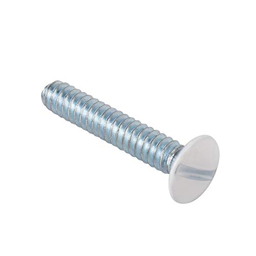 Henne Bery 3/4" Long 6-32 Thread, Oval Head Milled Slot Replacement Wall Plate Screws, 50 Pack, White - color: White, size: 3/4",50 Pack