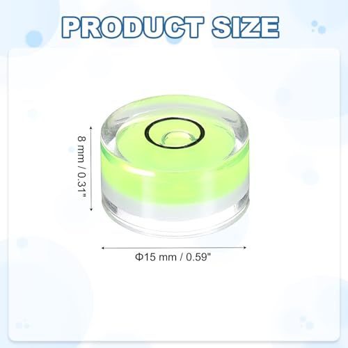 HARFINGTON 20pcs Circular Bubble Spirit Level 15x8mm Mini Round Bubble Spirit Level Little Measuring Layout Tools for TV Industrial Carpentry Picture Frame, Green/Black - color: Green/Black, size: 15x8mm