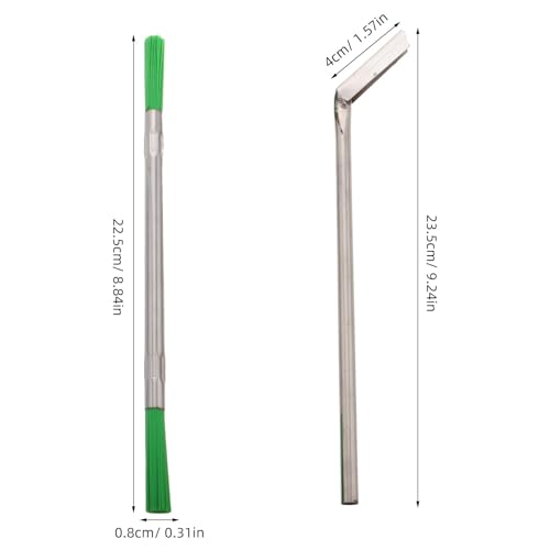Elevator Sill Cleaner Tool with Long Handle Gap Scraper and Brush Set for Elevator Track Cleaning and Maintenance in Commercial and Residential Buildings