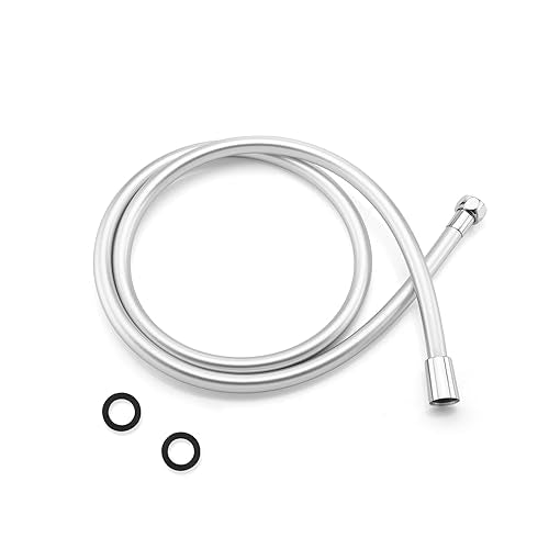 59 Inches Silver PVC Shower Head Hose Replacement For Cleaning - color: Silver, size: 59 In