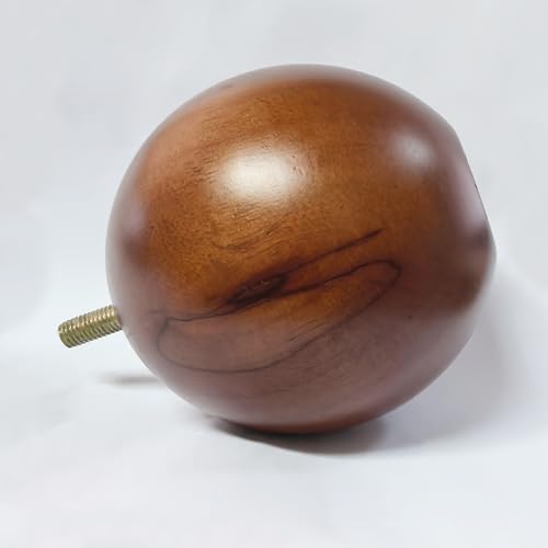 Solid Wood Sofa Replacment Parts 4 Inch Round Ball Shape Furniture Legs for Sofa Couch Ottoman Loveseat Cabinet Legs Furniture Feet Set of 4 (Walnut) - color: Walnut