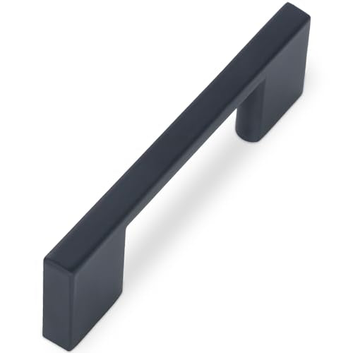 10 Pack 3 Inch(76mm) Cabinet Pulls Matte Black Kitchen Cabinet Handles Zinc Alloy Drawer Pulls Solid Cabinet Hardware - color: Matte Black, size: 3'' Hole Center(76mm)