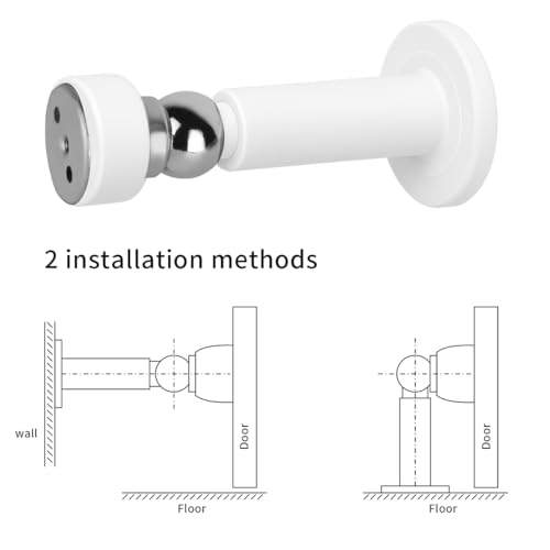 Adjustable Height Magnetic Door Stop, White,1Pack - color: White