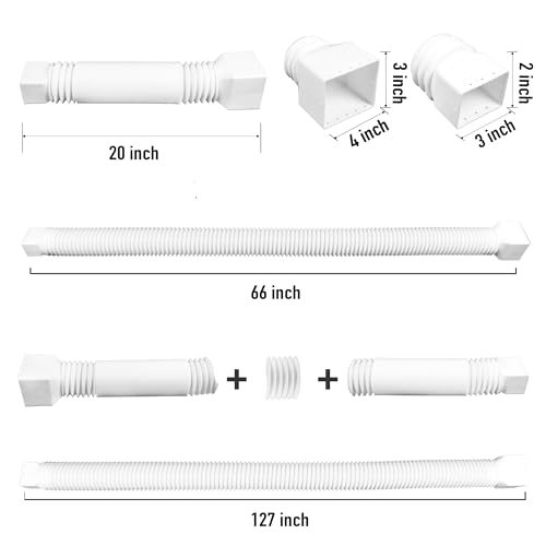 2 Pack Rain Gutter Downspout Extensions, Upgraded Flexible Drain Down Spout Extender for Rain Water Drainage, Each Extendable from 20" to 66", Combine to 10 ft with Connector(White) - color: 2 Pack White