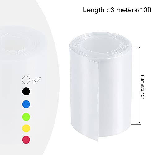 MECCANIXITY PVC Heat Shrink Tubing 50mm Dia 80mm Flat 10Ft Clear - color: Clear, size: 50mmx80mmx3m