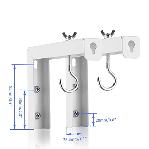 suptek Universal Projector Screen Wall Mount L-Brackets Wall Hanging Mount 6 inch Adjustable Extension Mounting Hooks for Projection Screen up to 66 lbs, 30 kg Capacity Each, PRL001, White (1 Pair) - size: 6 inch-white